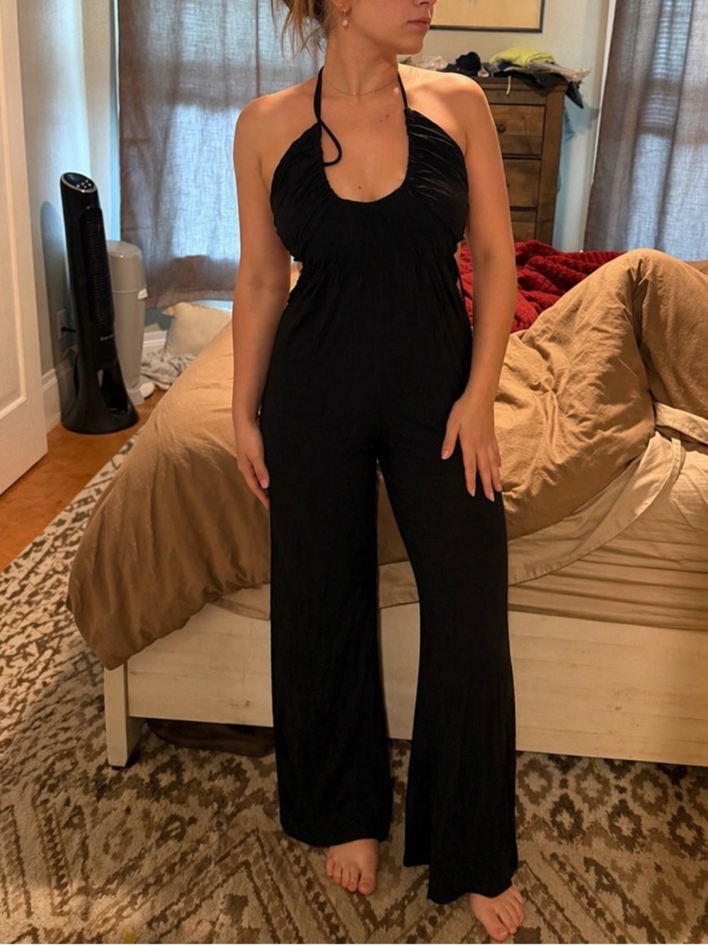 Vici Black Halter Wide-Leg Jumpsuit